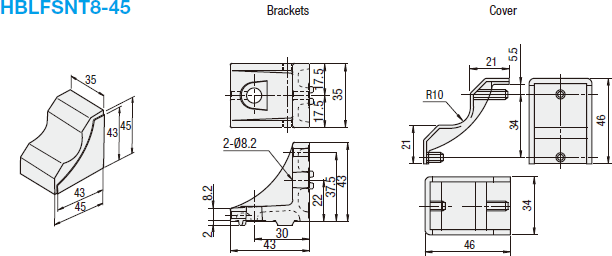 8-45 Series/Brackets with Caps/8-45 Series/Base 45:Related Image