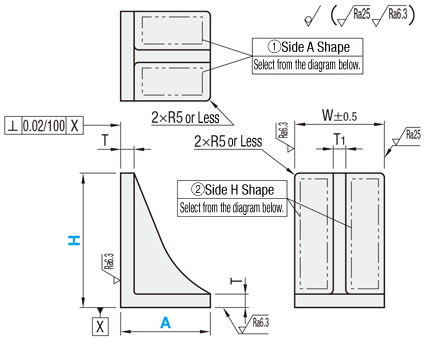 Angle Plates - Mounting Hole Selectable, Hole Position Fixed: Related Image