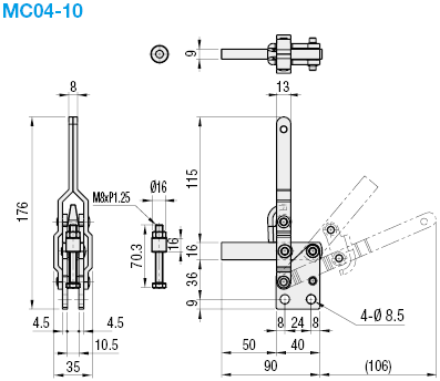 Vertical Handle/Welded Tip Screw Type/Straight Base:Related Image