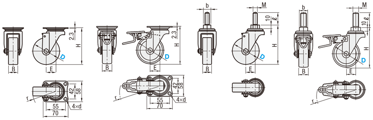 Casters, Double Lockable Type: Related Image