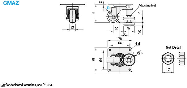 Casters with Adjustment Pads/Ultra Light Load Type:Related Image
