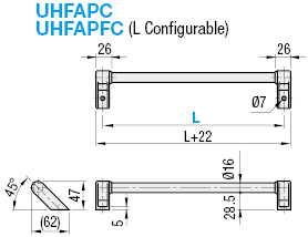 Aluminum Pipe Handles (Small Diameter) Offset:Related Image