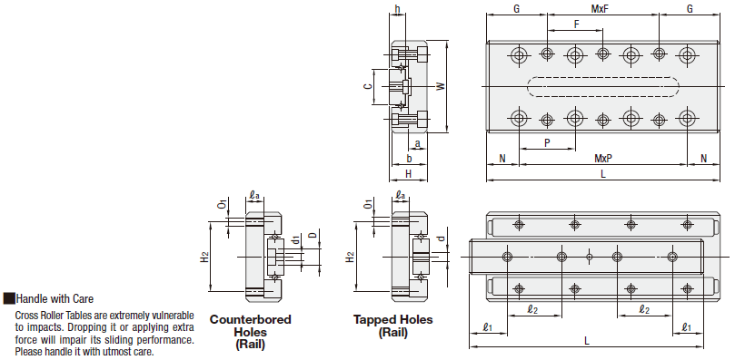 Cross Roller Tables/With Counterbored Holes&Tapped Holes:Related Image