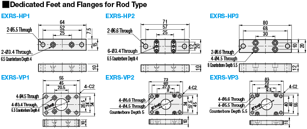 RSDG1 Series Rod Type Dedicated Feet and Flanges:Related Image