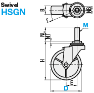 Screw-In Casters/Light/Medium Load:Related Image