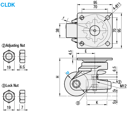 Casters with Leveling/Antivibration/Heavy Load Type:Related Image