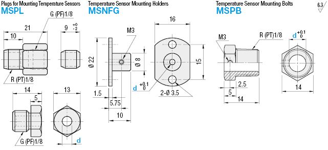 Connecting Parts for Temperature Sensors/Plugs/Mounting Holders:Related Image