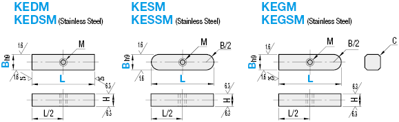 Parallel Keys with Tapped Hole from MISUMI