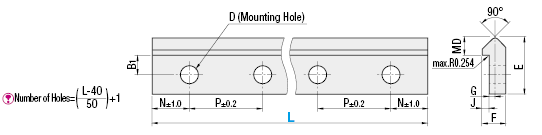 V Guide Systems/Track/With Mounting Hole/L Configurable:Related Image