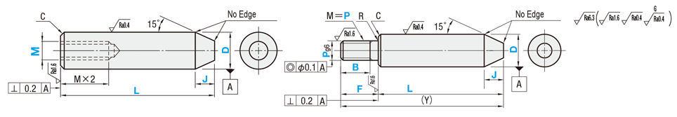 Shaft - One End Tapered, One End Tapped / One End Stepped and Tapped / One End Threaded: Related Image