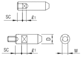 Shaft - One End Tapered, One End Tapped / One End Stepped and Tapped / One End Threaded: Related Image