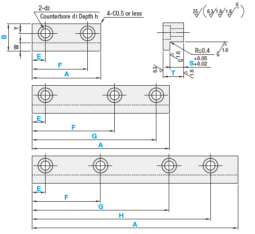 L-Gibs/Length&Screw Hole Pitch Configurable:Related Image