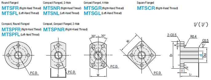 Nuts for Lead Screws/Compact/Round Flanged:Related Image