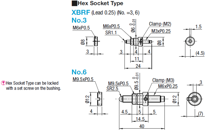 [Precision] Feed Screw, Hex Socket (Pitch 0.25):Related Image