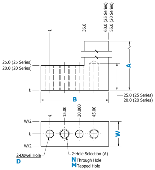 [NAAMS] NC Block L-Shape - 4 Hole Type (Tapped & Dowel) from MISUMI ...