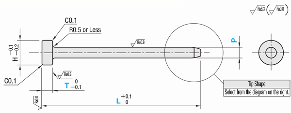 Small Diameter Locating Pin - High Hardness Stainless Steel, with Shoulder Seat: Related Image