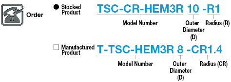 TSC series carbide radius end mill, 3-flute, 45° spiral / regular model:Related Image