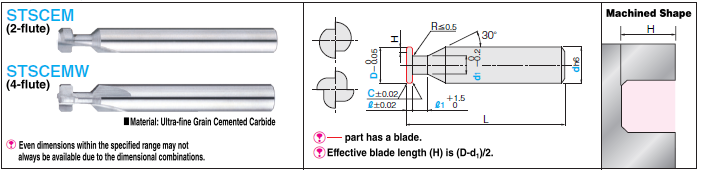 Carbide T-Slot Cutter 2/4-flute / Corner C: Related Image