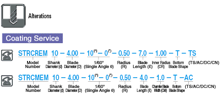 Carbide Straight Edge Taper Radius End Mill, 2-flute / Chamfering Blade Type: Related Image