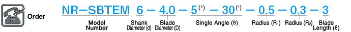 Carbide Straight Edge Inverted Taper End Mill, 2-flute / Inverted Taper, Joint R Type: Related Image