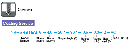 Carbide Straight Edge High Inverted Taper End Mill, 2-flute / High Inverted Taper, Joint R Type: Related Image