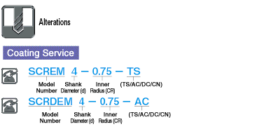 Carbide Straight Edge Inner R Cutter, 2-flute / Shank Diameter Reference R Type: Related Image