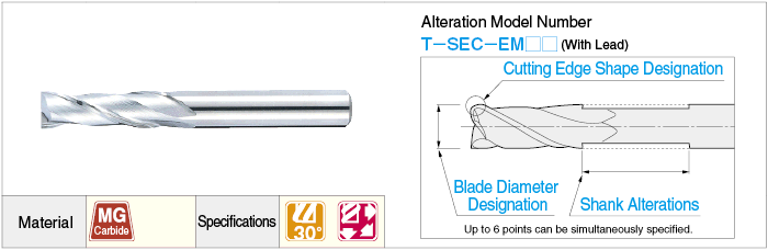 Carbide 2/4-Flute Square Additional Work End Mill: Related Image
