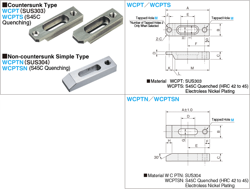 Clamp for Wire Cutting (Counterbore Type / No Counterbore Simple Type) For Fastening Position Movement: Related Image