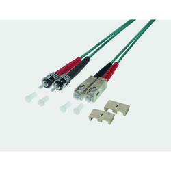 Fiber Optic Duplex Patch Cable SC / ST 50/125µ OM3 - aqua 61521D-5.0M3