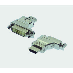 HDMI A Plug / DVI-D 90° right-shifted / offset "RF-BLOK"