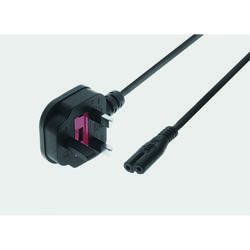 Power Cable UK3 Power Plug 90° / C7 180° - black