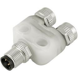 Double distributor, LED, male connector M12x1 - 2 female connectors M12x1