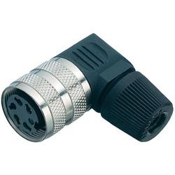Female angled connector, cable outlet 4-6 mm, plastic model