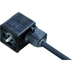 Female solenoid valve connector, wired, LED