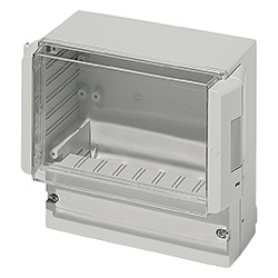 RegloCard-Plus / Combifront, Enclosure, with crystal-clear lid, hinged and with snap lock, IP 65, with Pg pre-punchings in the terminal compartment