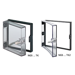 Uninorm, Fronts, Crystal-clear front door, snap-on, with knob, polycarbonate