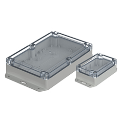 Euromas X, PC, Enclosure, polycarbonate, crystal-clear lid, with wall brackets