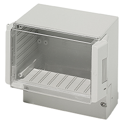 RegloCard-Plus / Combifront, Enclosure, with crystal-clear lid, hinged and with snap lock, IP 65, with metric pre-punchings in the terminal compartment