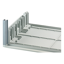 Internorm, Corner profile sets, plastic, silver grey, for pushing or latching onto the enclosure corners