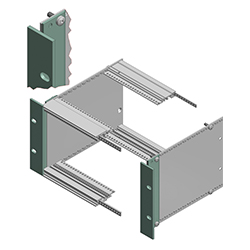 Interzoll, Flanges 3 / 6 U for mounting with subrack side panel 