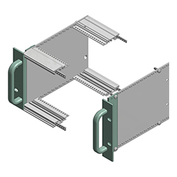 Interzoll, Flanges 3 / 6 U for mounting with subrack side panels with handle drill holes