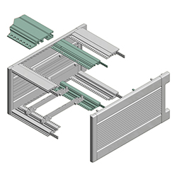 Interzoll Plus, Bus profiles, natural-coloured anodised aluminium, for fitting of standard backplanes