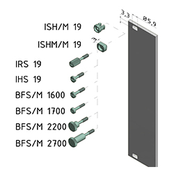 Interzoll Plus, Front panel, Mounting material for part front panels and plug-in units