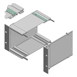 Interzoll, Cover plates, Clamp profile sets, natural-coloured anodised aluminium, for screwing on of the cover plates