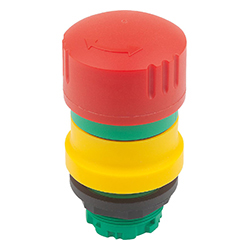 Emergency stop button, fitted version ø 22.3 mm with contact blocks, form A (81150)