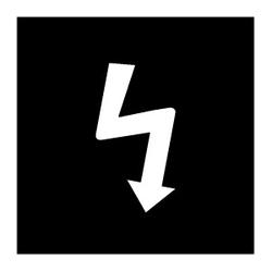 Button plate, arrow symbol electrical voltage