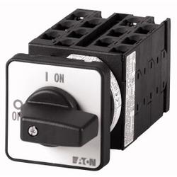 Voltage current measuring switch, Contacts: 11, 20 A, 3 converters, front plate: 1-2-3-4, 90 °, maintained, flush mounting