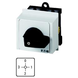 Ammeter selector switches, Contacts: 4, 20 A, 2 converters, front plate: 3-0-1-2, 90 °, maintained, flush mounting