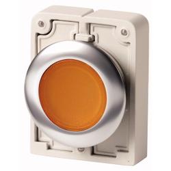 Illuminated push-buttons, flat front, flush, momentary, orange, blank