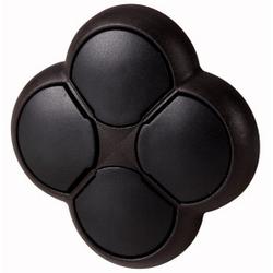 4-way pushbutton, black, momentary